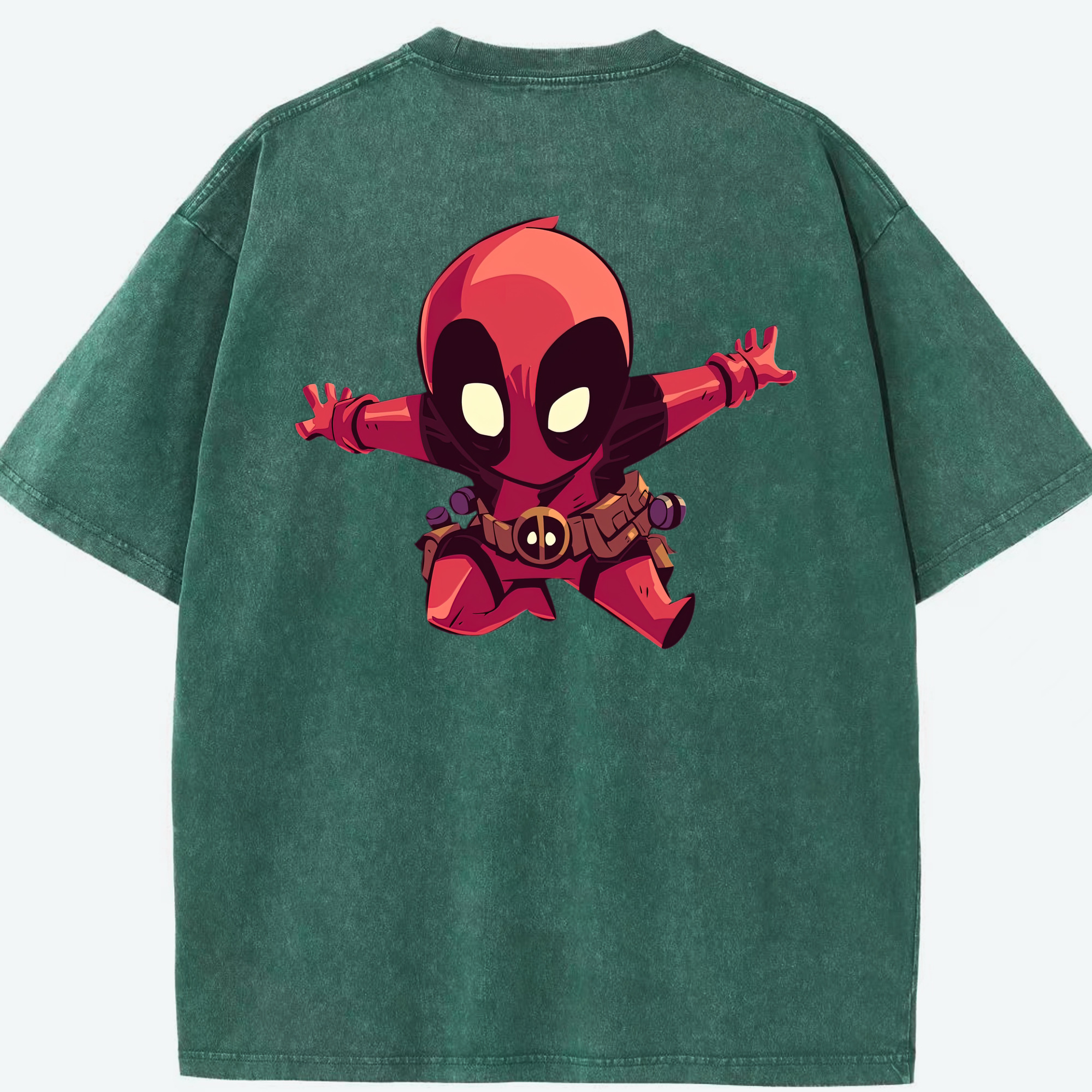 （画像用） Deadpool デッドプール 綿100% ヴィンテージ風 半袖Tシャツ（背面プリント）
